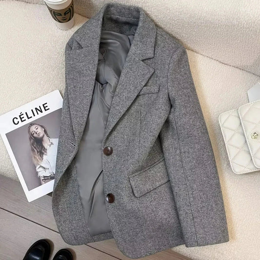 Blazer de Lana en Espiga Evelyn
