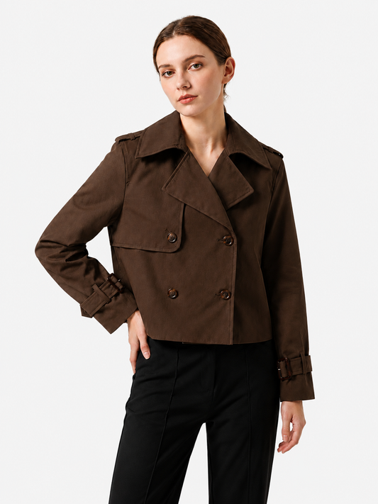 Chaqueta vintage corta de doble botonadura