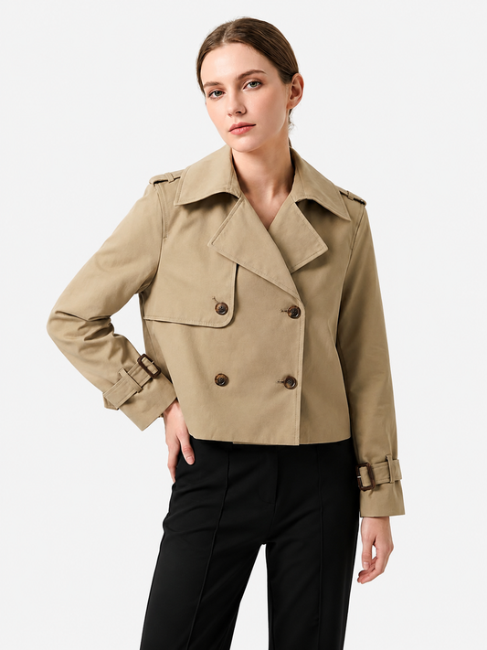 Chaqueta vintage corta de doble botonadura