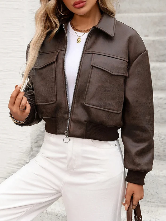 Chaqueta de Cuero Vintage Sienna