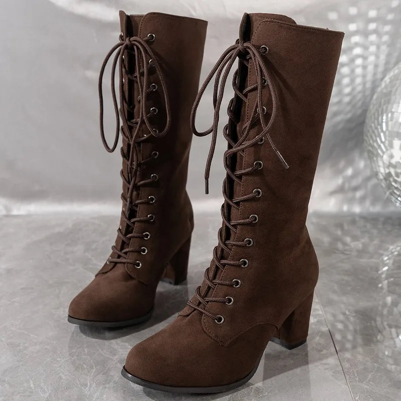 Botas con Cordones Cruzados Valerie