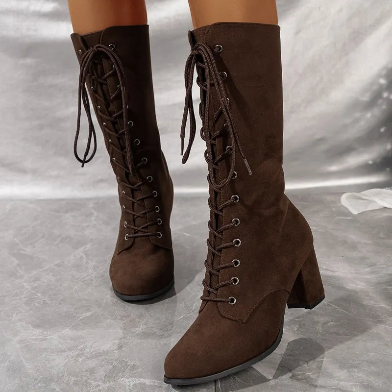 Botas con Cordones Cruzados Valerie
