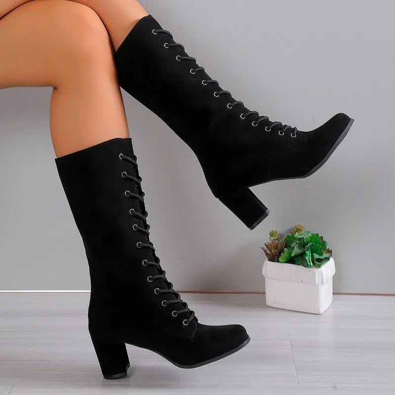Botas con Cordones Cruzados Valerie